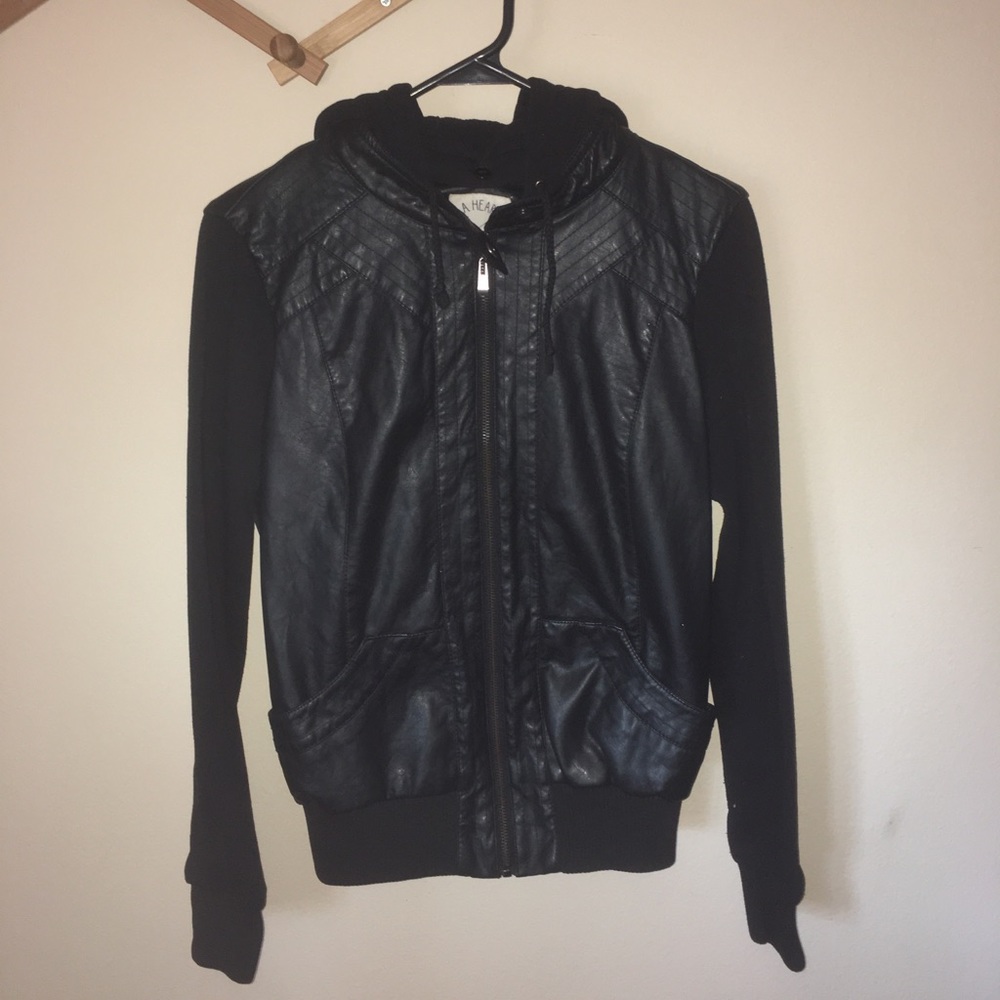 COPY - NWOT LA Hearts Hooded Leather Sweatshirt J…